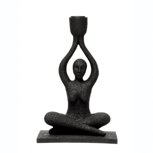 Yogi Taper Holder ~ Black Resin