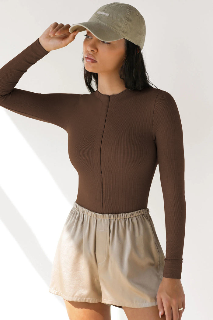Zipper Long Sleeves Bodysuit