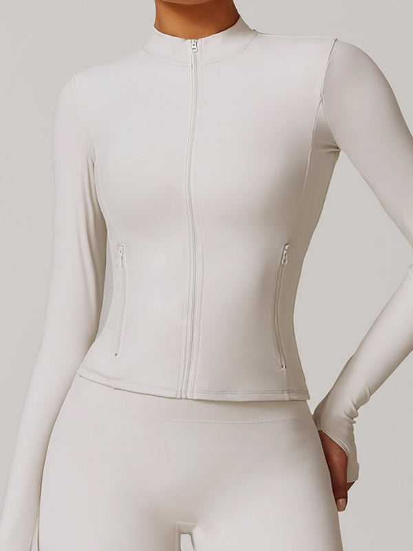 Zipper Pocket Thumbhole Jacket