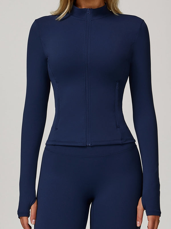 Zipper Pocket Thumbhole Jacket