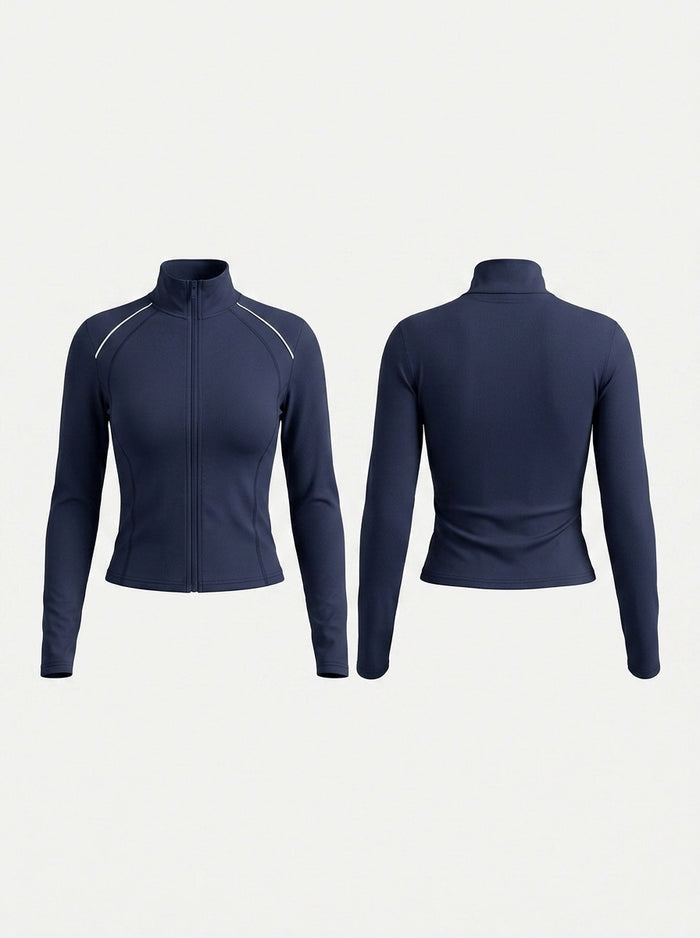 Zipper Thumbhole Long Sleeves